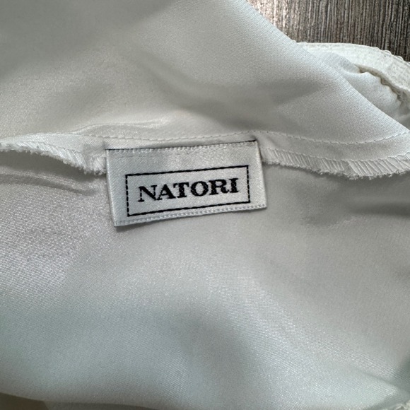 Natori White Satin Embroidered Hem Half Slip Lingerie Skirt Sheer Trim Small - Picture 4 of 6